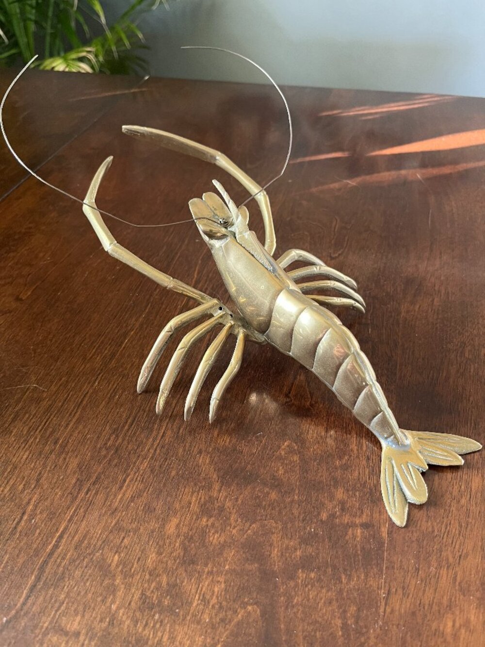 Vintage Brass SHRIMP CRAWFISH CRAYFISH LOBSTER Sculpture Figure 12"